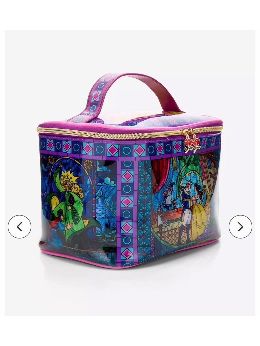 Disney Beauty and the Beast Stained Glass Cosmetic Case NWT - Picture 2 of 5